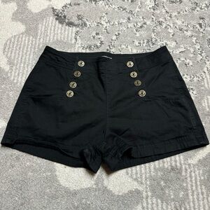 Express Gold Nautical Button Front Black Mini Shorts